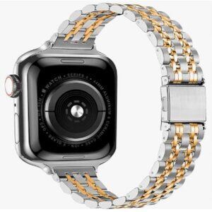 NEW Slim Gold/Silver Apple Watch Band